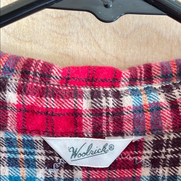 Woolrich Shirt Cotton Plaid Embroidered Boho Women’s Sz: L-XL - Picture 4 of 14